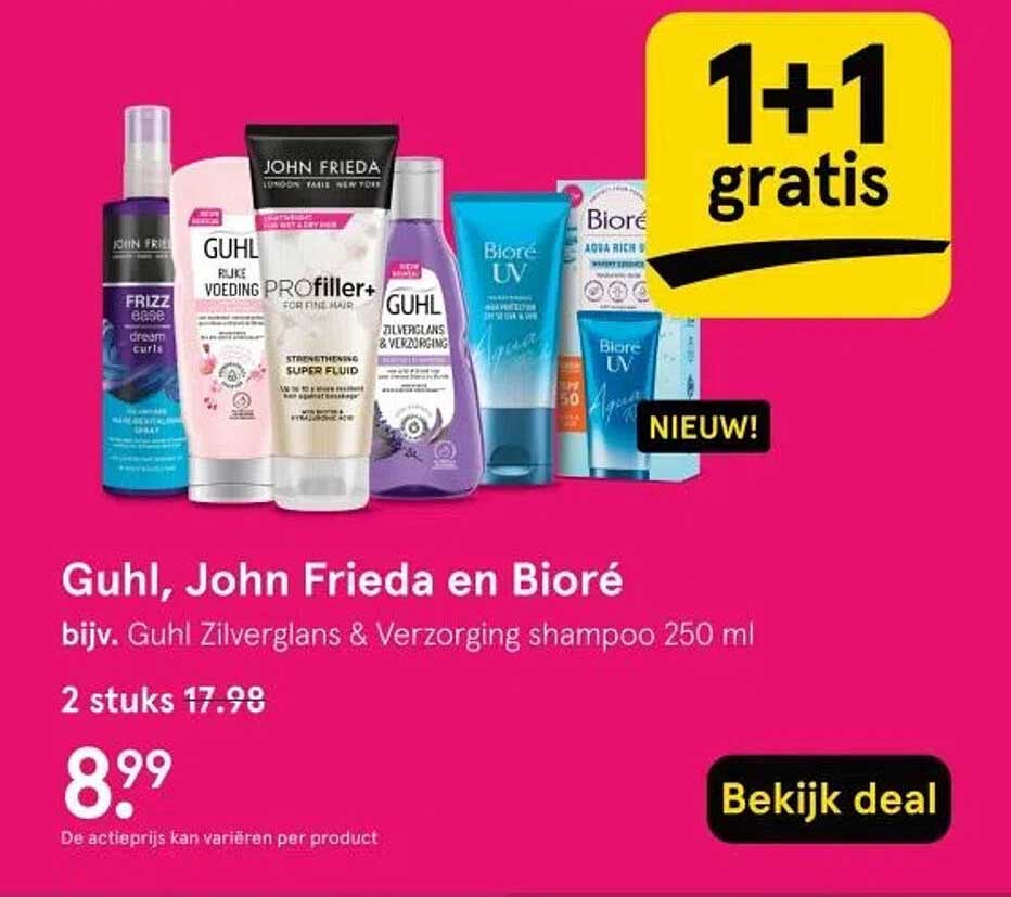 Guhl, John Frieda en Bioré bijv. Guhl Zilverglans & Verzorging shampoo 250 ml