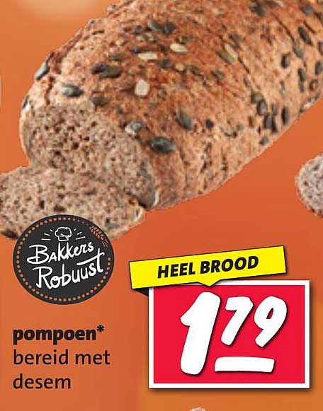 Heel brood pompoen* bereid met desem
