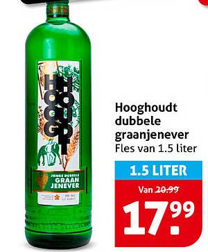 Hooghoudt dubbele graanjenever Fles van 1.5 liter