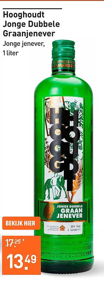 Hooghoudt Jonge Dubbele Graanjenever, 1 liter