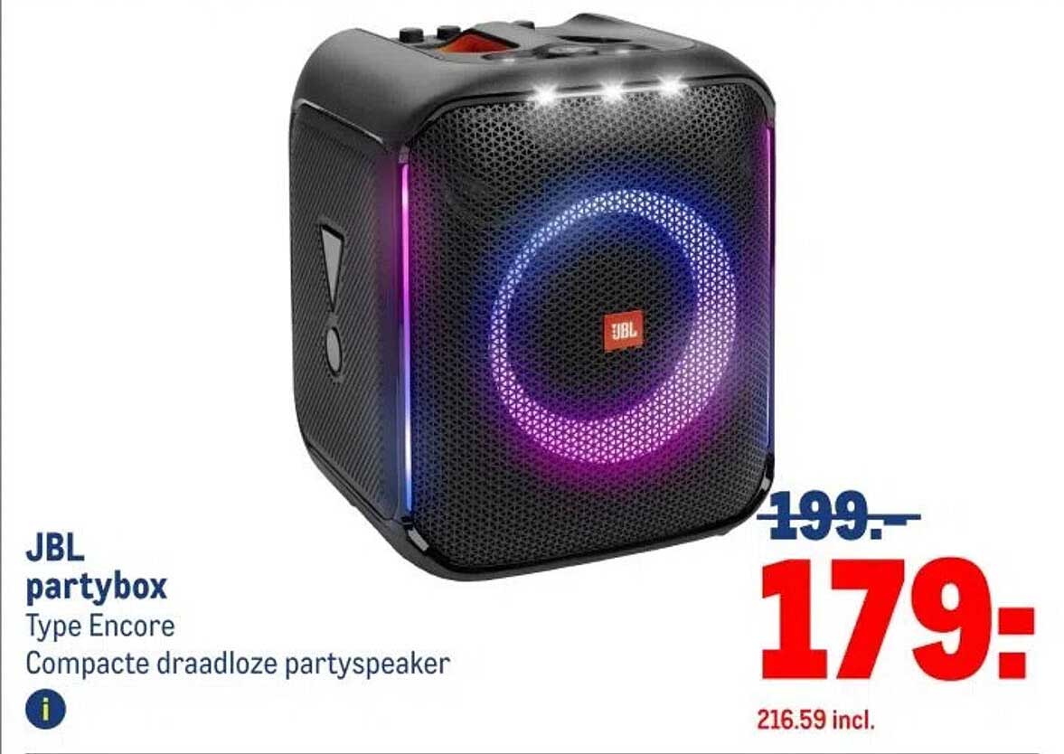 JBL partybox Type Encore - Compacte draadloze partiespeaker