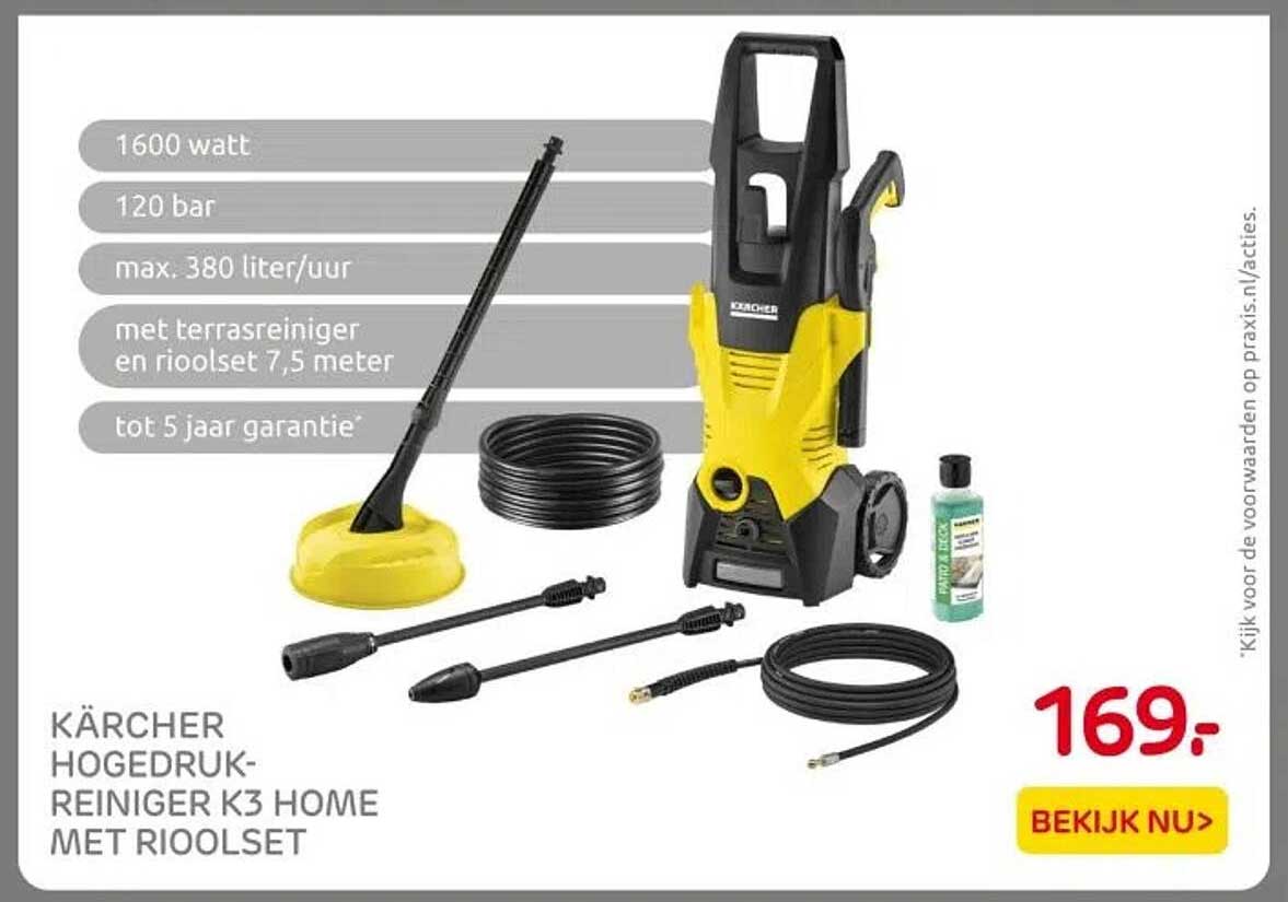 KÄRCHER HOGEDRUKREINIGER K3 HOME MET RIOOLSET