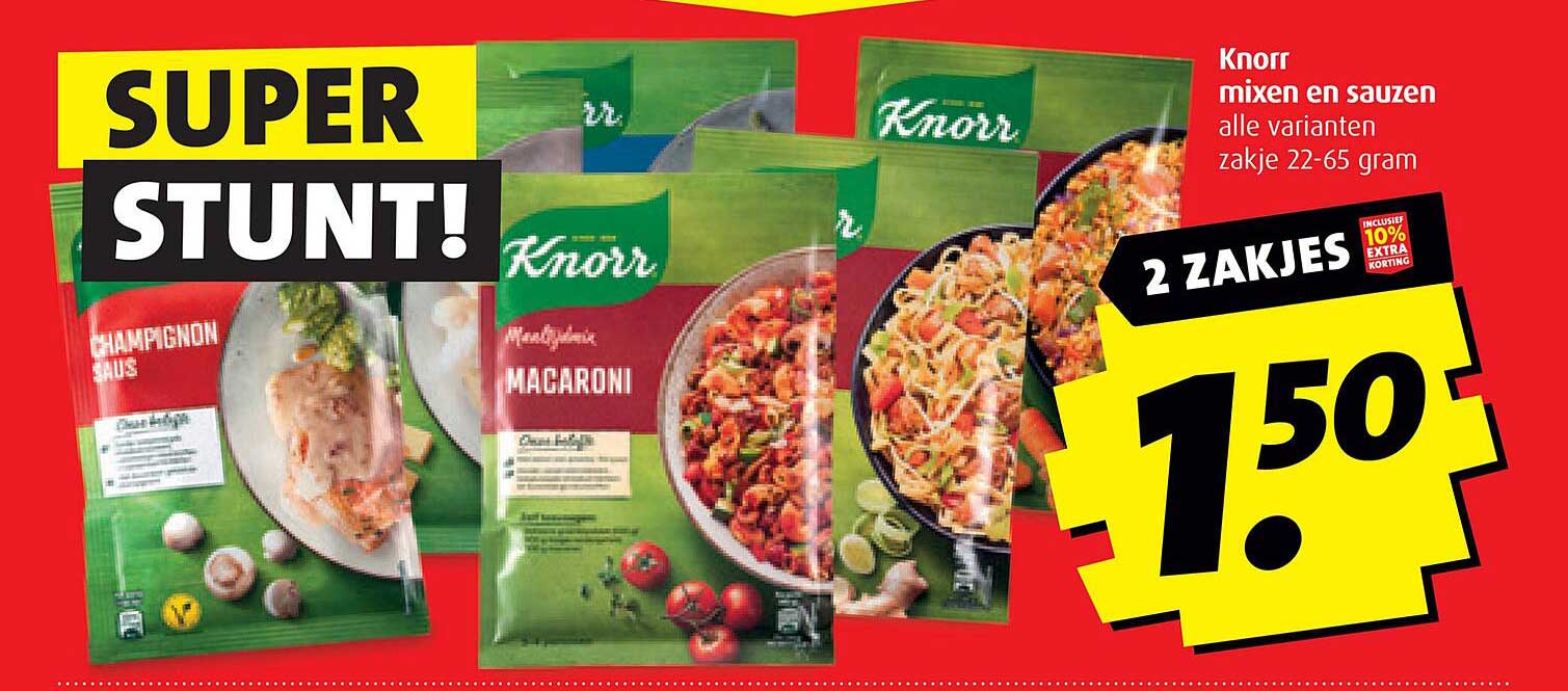 Knorr mixen en sauzen alle varianten zakje 22-65 gram