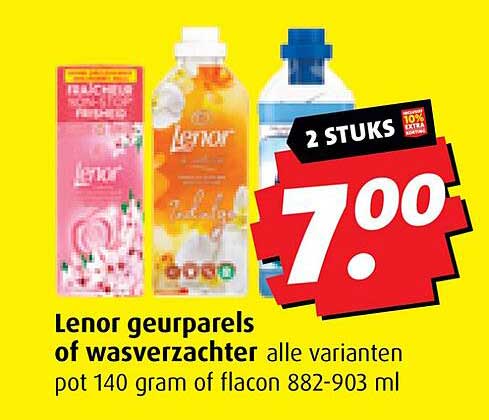 Lenor geuroperals of wasverzachter alle varianten pot 140 gram of flacon 882-903 ml