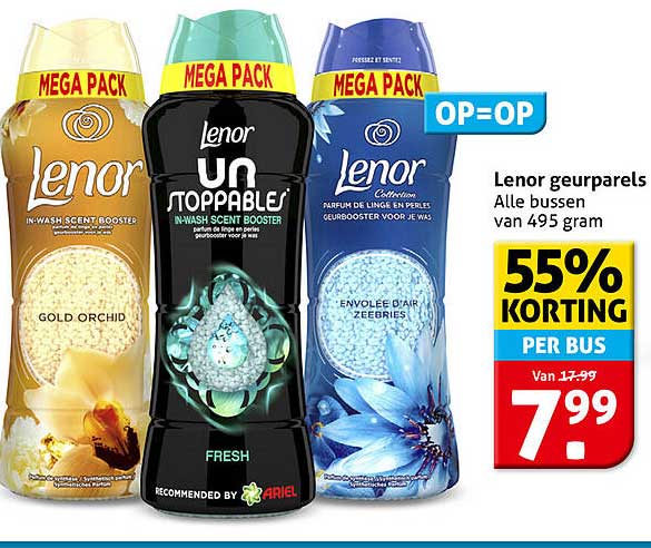 Lenor geurparels Alle bussen van 495 gram
