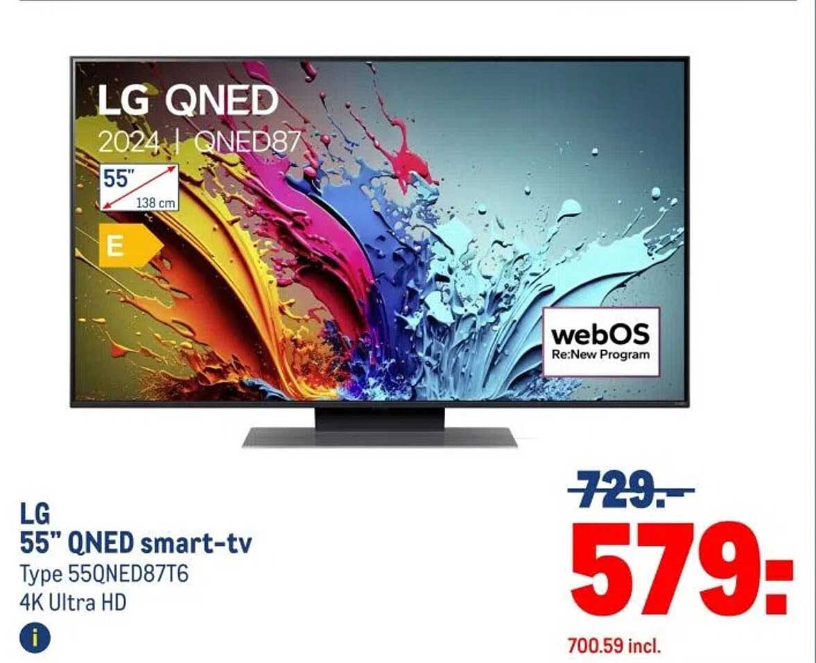 LG 55" QNED smart-tv Type 55QNED87T6 4K Ultra HD