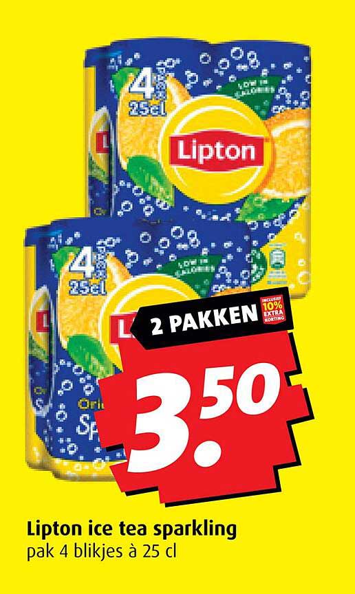 Lipton ice tea sparkling pak 4 blikjes à 25 cl