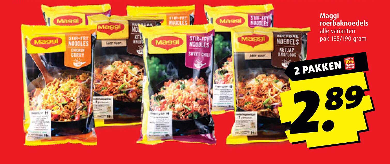 Maggi roerbaknoedels alle varianten pak 185/190 gram