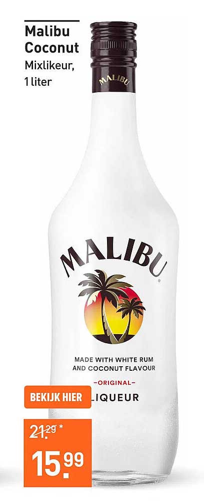 Malibu Coconut Mixlikeur, 1 liter