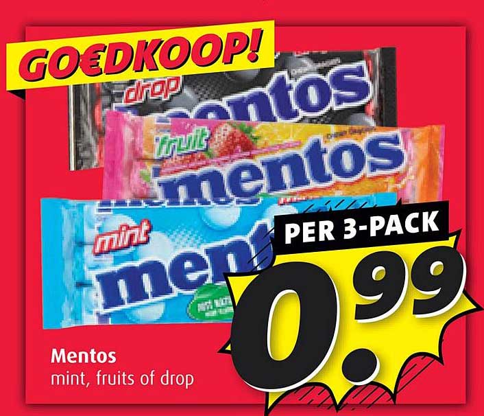 Mentos mint, fruits of drop