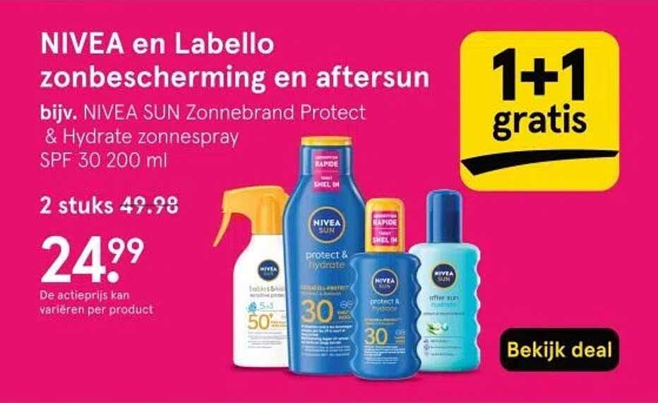 NIVEA en Labello zonbescherming en aftersun