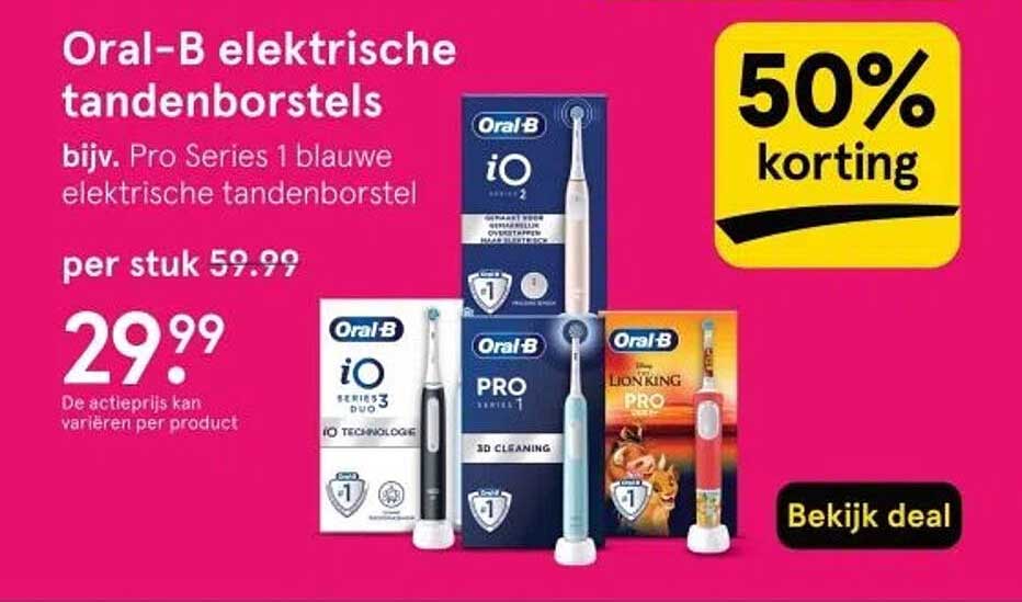 Oral-B elektrische tandenborstels bijv. Pro Series 1 blauwe elektrische tandenborstel
