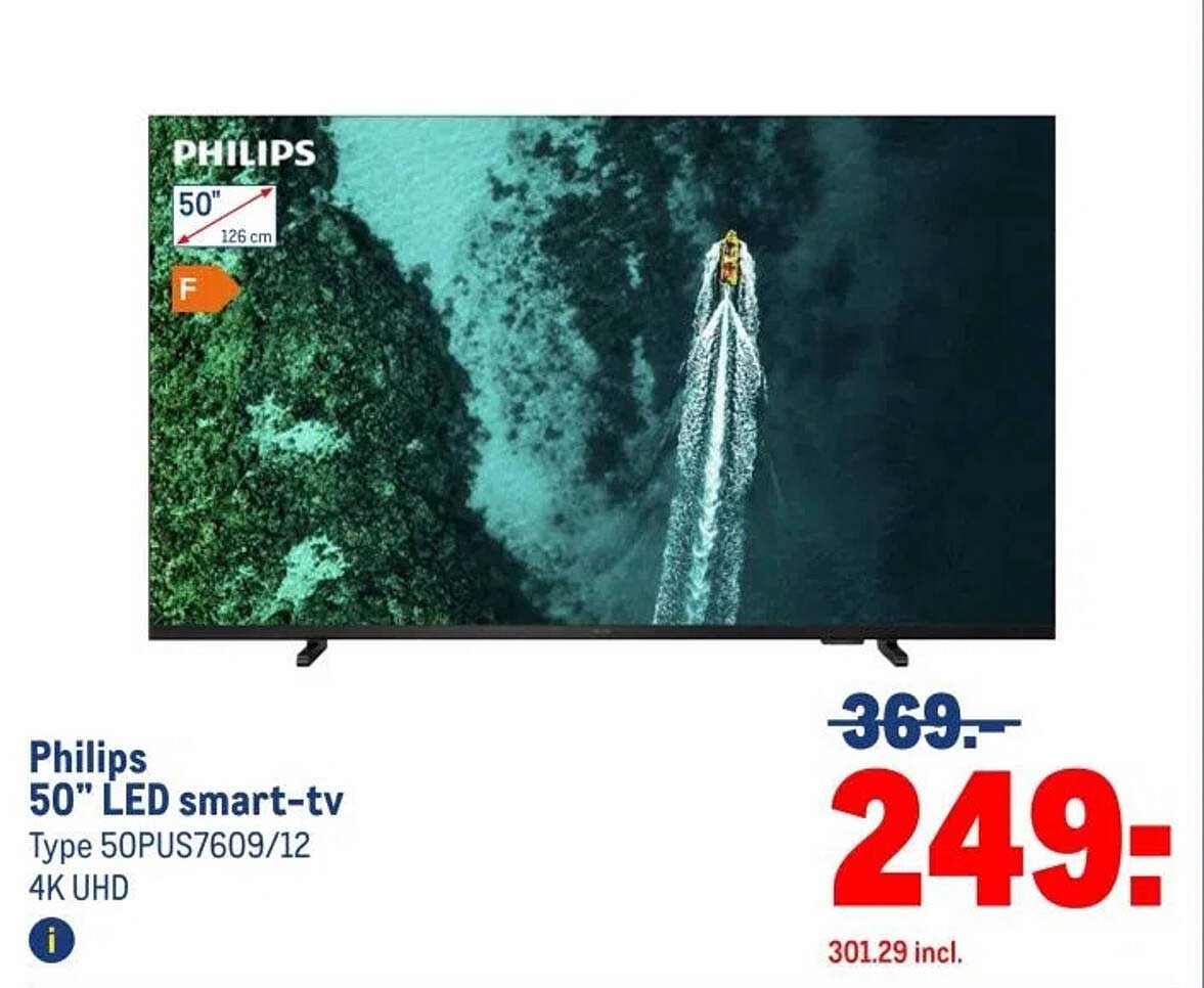 Philips 50" LED smart-tv Type 50PUS7609/12 4K UHD