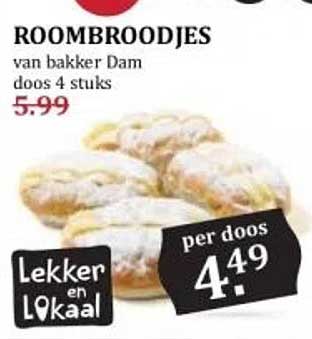 ROOMBROODJES van bakker Dam doos 4 stuks