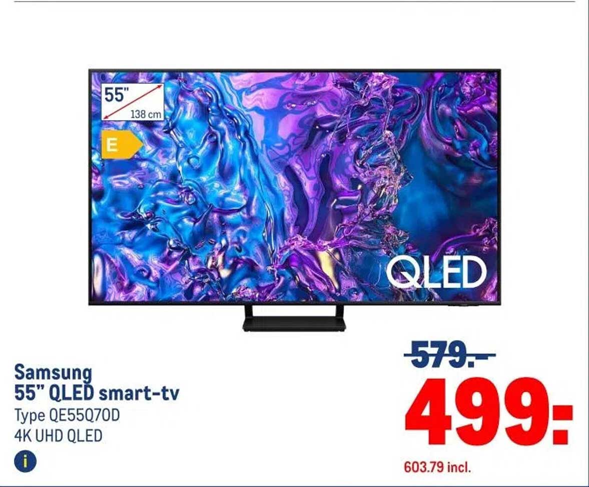 Samsung 55" QLED smart-tv Type QE55Q70D 4K UHD QLED