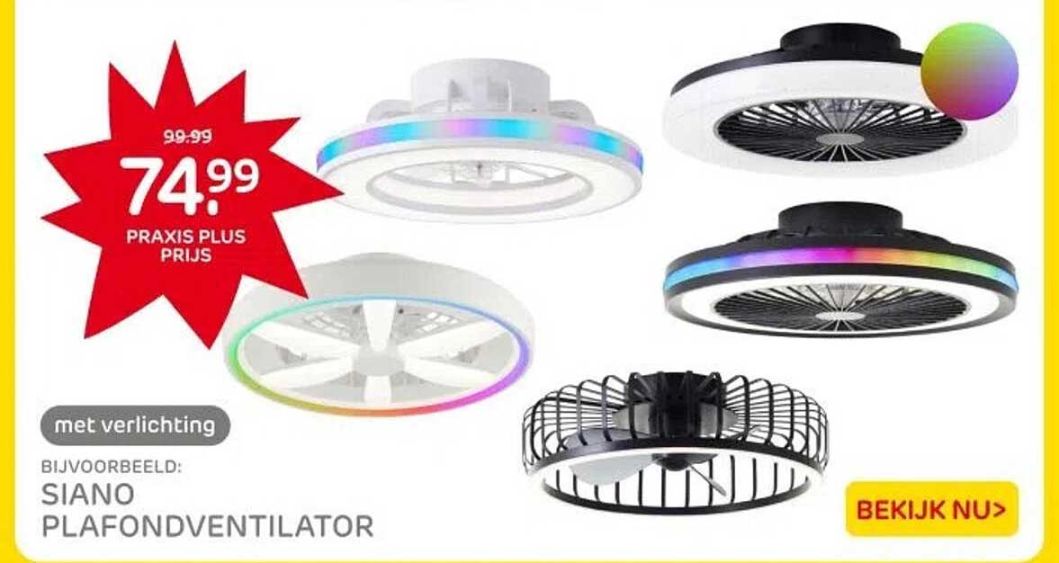 Siano Plafondventilator met verlichting