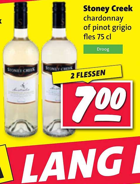 Stoney Creek chardonnay of pinot grigio fles 75 cl