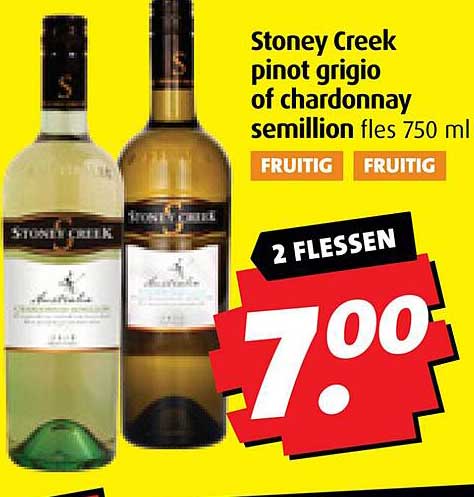 Stoney Creek pinot grigio of chardonnay semillon fles 750 ml