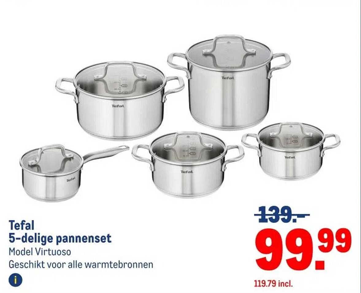 Tefal 5-delige pannenset Model Virtuoso