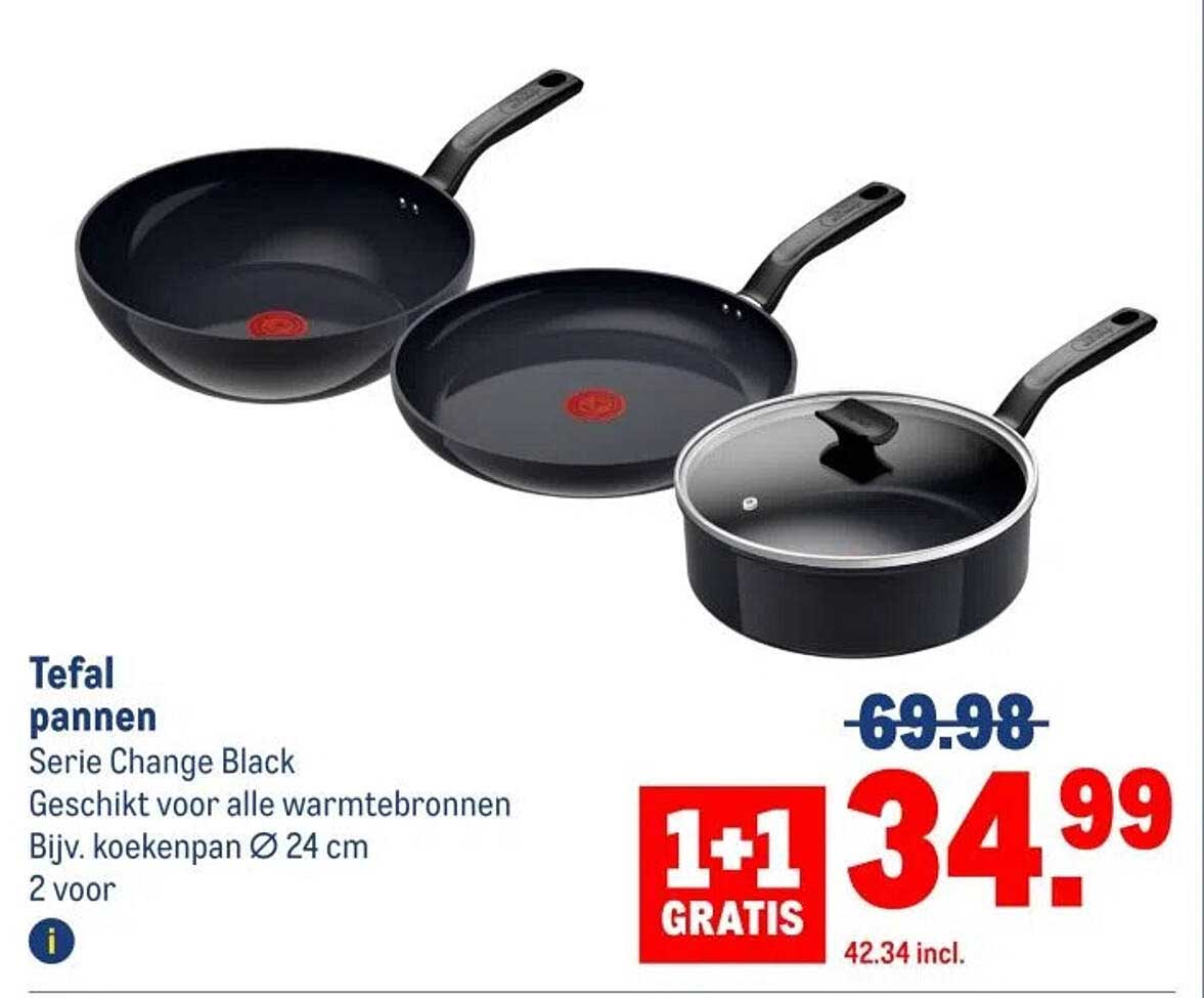 Tefal pannen Serie Change Black