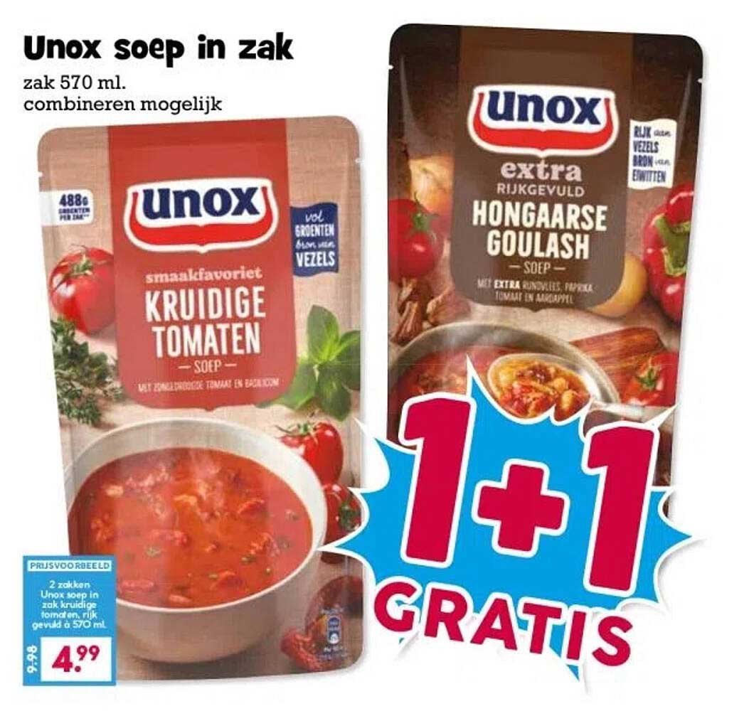 Unox soep in zak 570 ml - 1+1 gratis