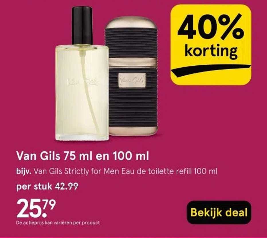 Van Gils 75 ml en 100 ml bijv. Van Gils Strictly for Men Eau de toilette refill 100 ml