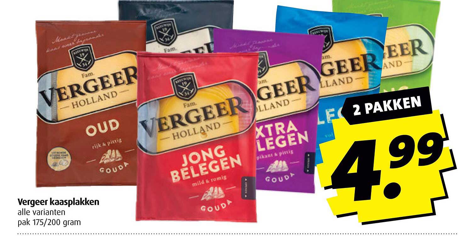 Vergeer kaasplakken alle varianten pak 175/200 gram