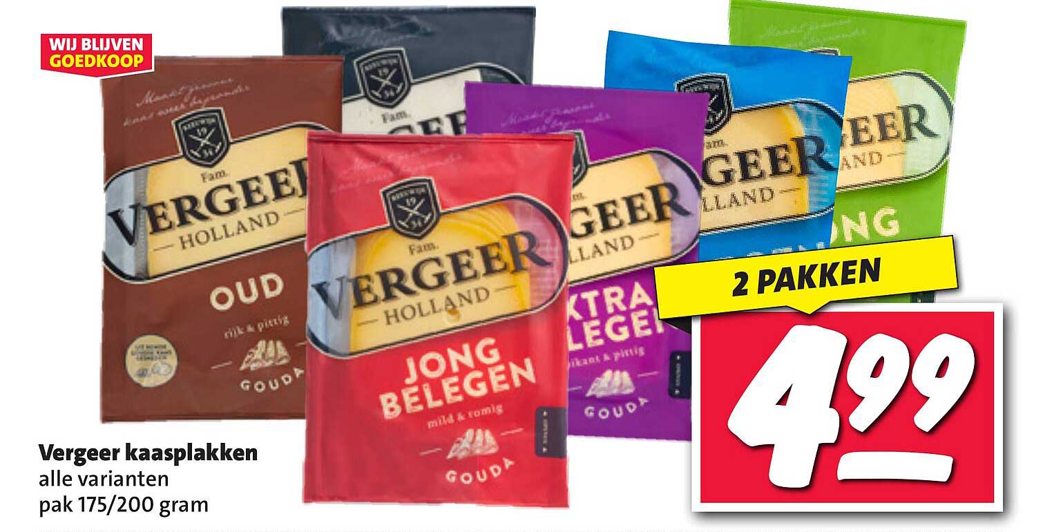 Vergeer kaasplakken alle varianten pak 175/200 gram