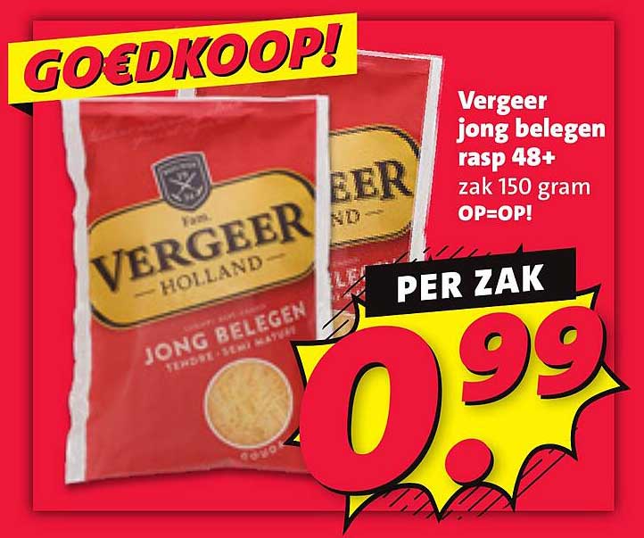 Vergheer jong belegen rasp 48+ zak 150 gram OP=OP!