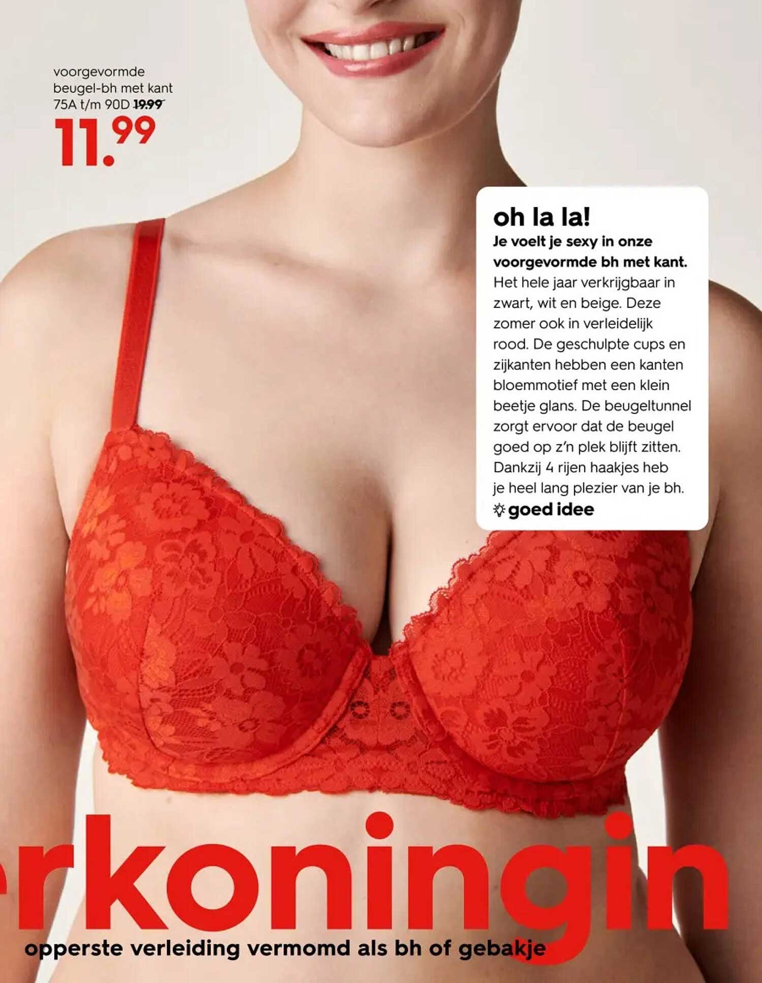 voorgevormde beugel-bh met kant 75A t/m 90D