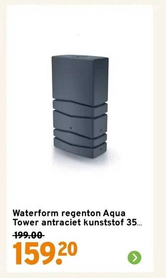 Waterform regenton Aqua Tower antraciet kunststof 35...