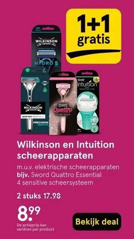 Wilkinson en Intuition scheerapparaten