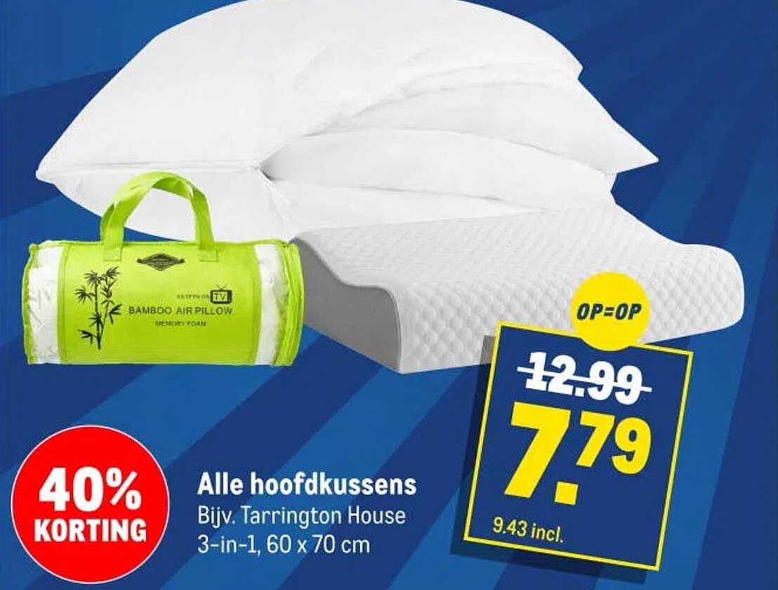 Alle hoofdkussens Bijv. Tarrington House 3-in-1, 60 x 70 cm 40% KORTING