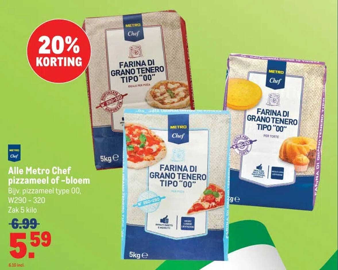 Alle Metro Chef pizzameel of -bloem