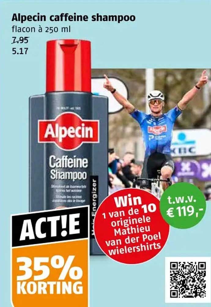 Alpecin caffeine shampoo flacon à 250 ml ACT!E 35% KORTING