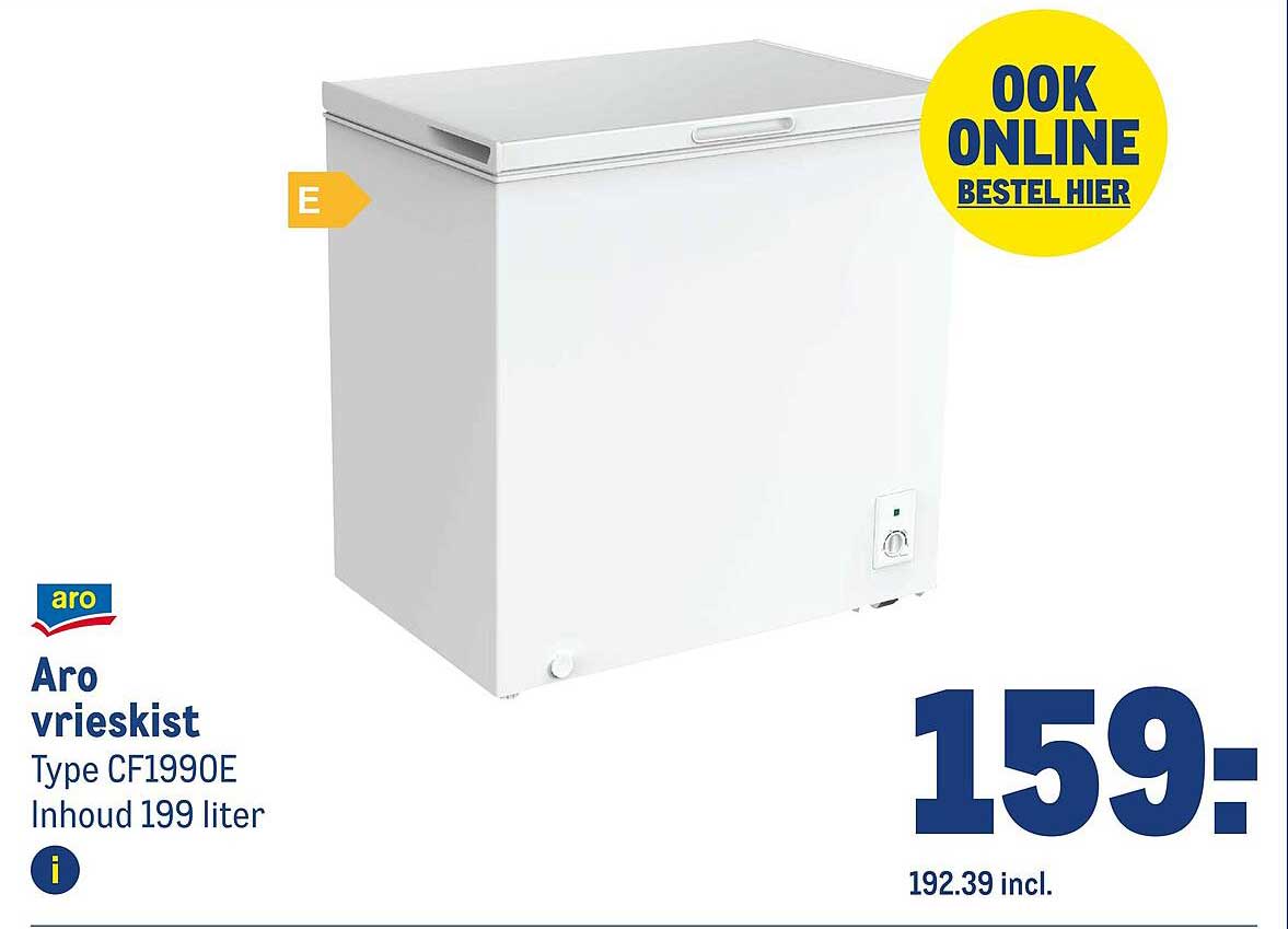 Aro Vrieskist Type Cf1990E Inhoud 199 Liter Aanbieding bij Makro ...