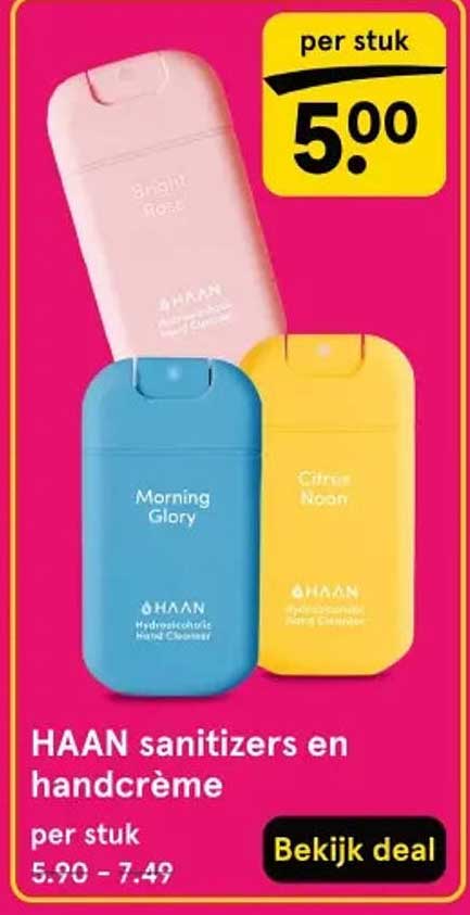 HAAN sanitizers en handcrème per stuk