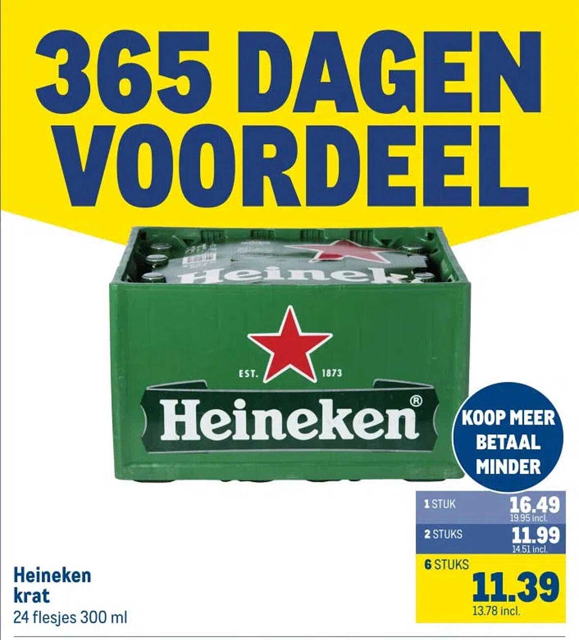 Heineken krat 24 flesjes 300 ml