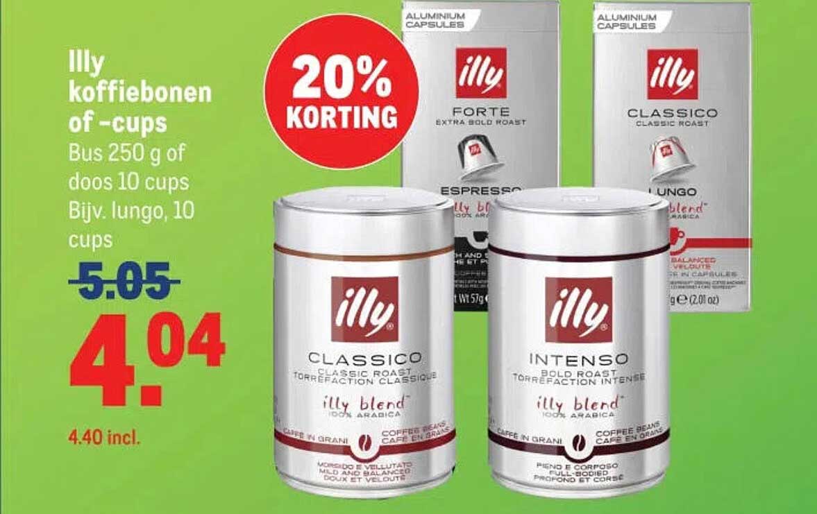 Illy koffiebonen of -cups