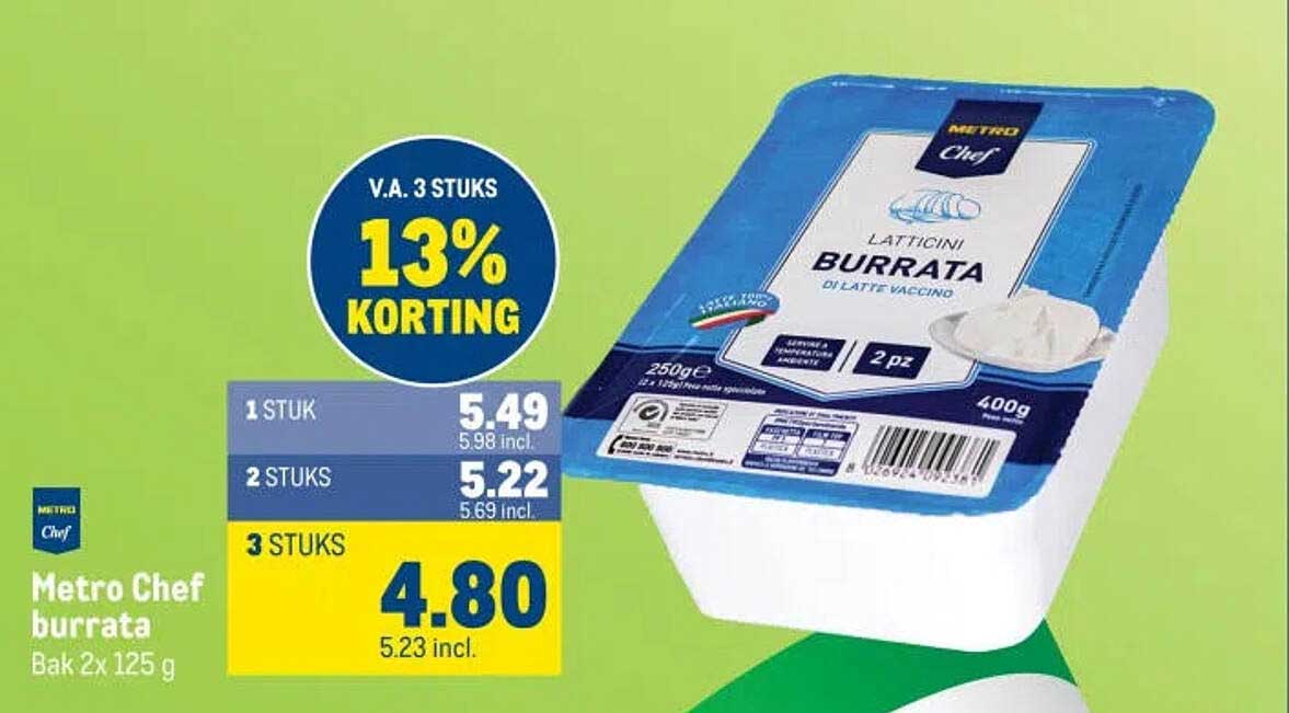 Metro Chef burrata Bak 2x 125 g