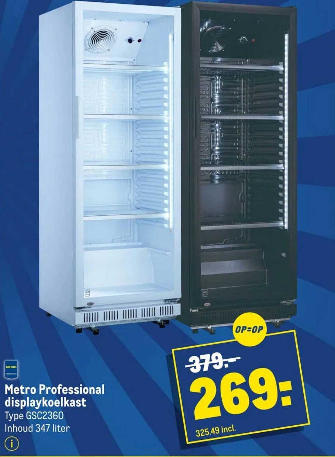 Metro Professional displaykoelkast Type GSC2360 Inhoud 347 liter