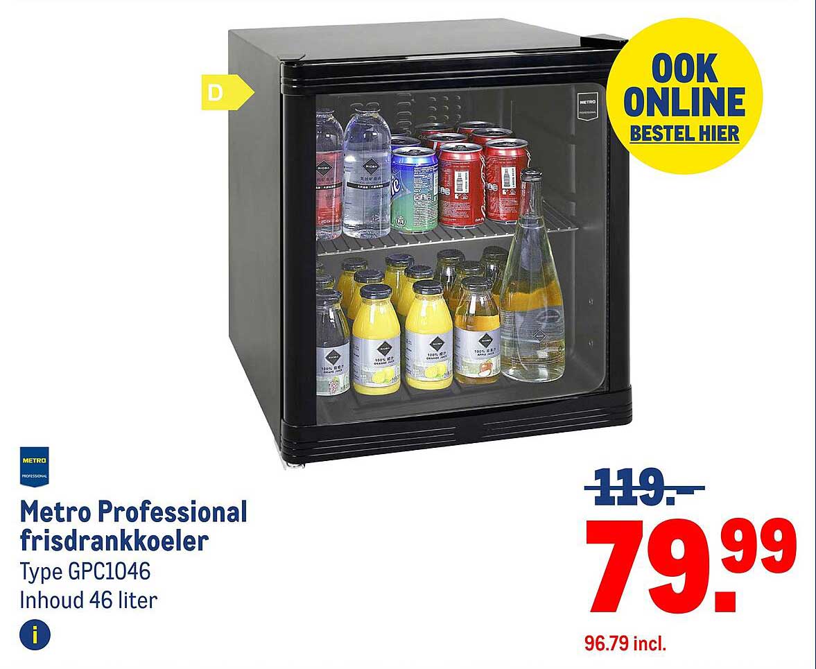 Metro Professional frisdrankkoeler Type GPC1046 Inhoud 46 liter