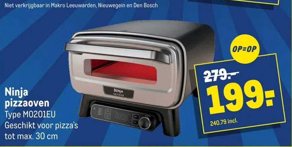 Ninja pizzaoven Type MO201EU Geschikt voor pizza's tot max. 30 cm