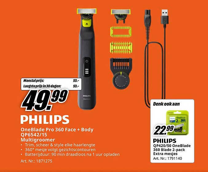 PHILIPS OneBlade Pro 360 Face + Body QP6542/15 Multigroomer