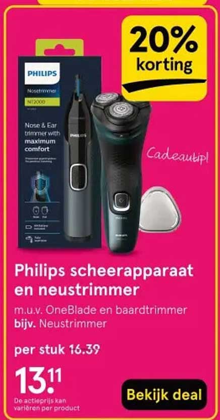 Philips scheerapparaat en neustrimmer