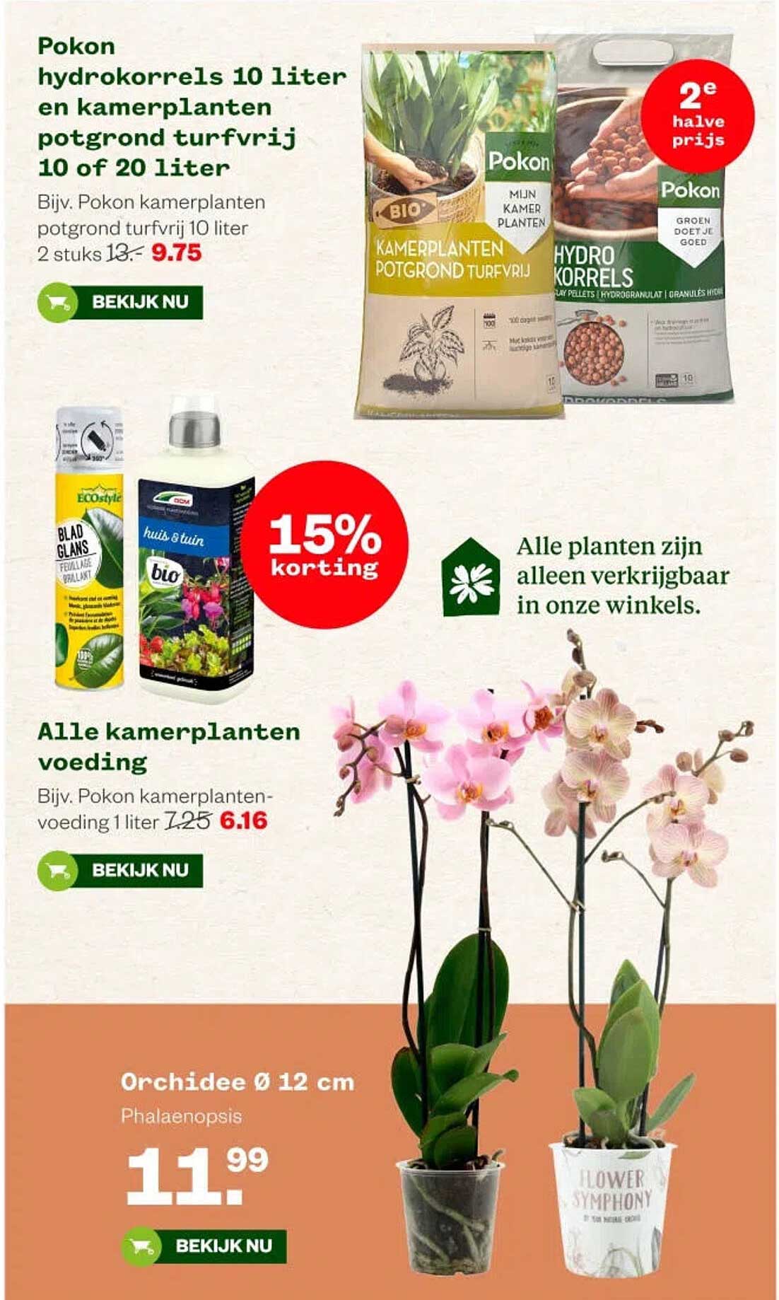 Pokon hydrokorrels 10 liter en kamerplanten potgrond turfvrij 10 of 20 liter 2e halve prijs