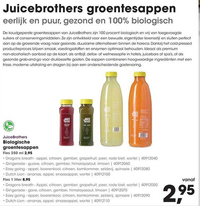 Juicebrothers Groentesappen 250 ml voor € 2,95