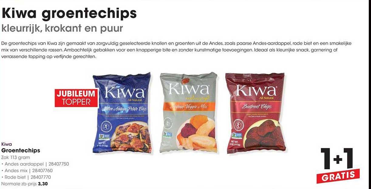 Kiwa groentechips kleurijk, krokant en puur
