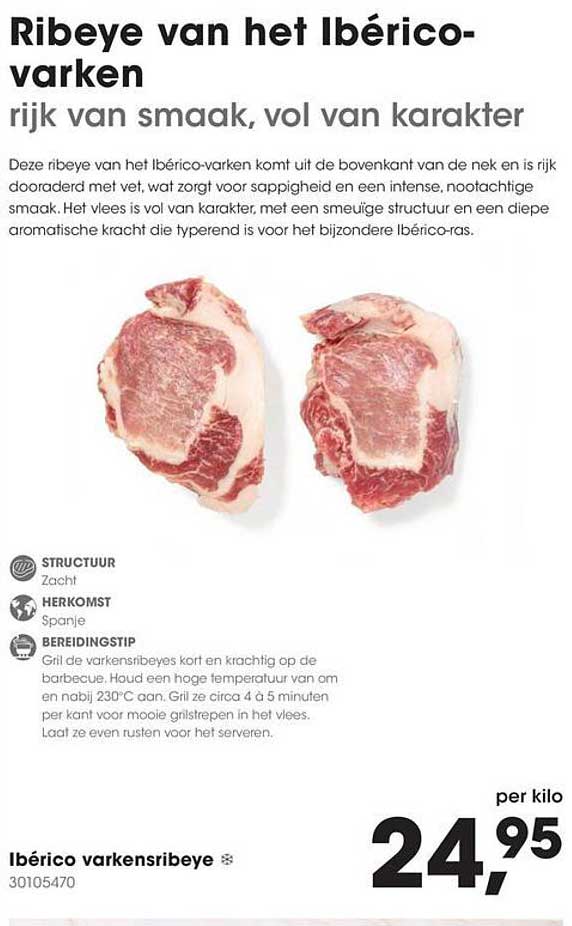 Ribeye van het Ibérico-varken rijk van smaak, vol van karakter