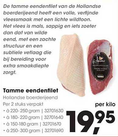 Tamme eendenfilet van de Hollandse boerderijjend